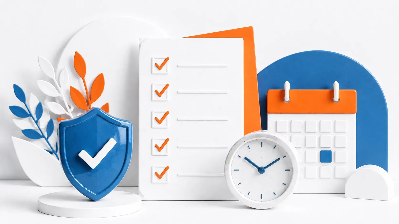 A clear path through a calm, abstract compliance timeline.