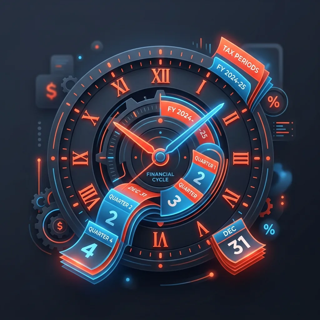 Abstract clock and calendar showing tax period alignment